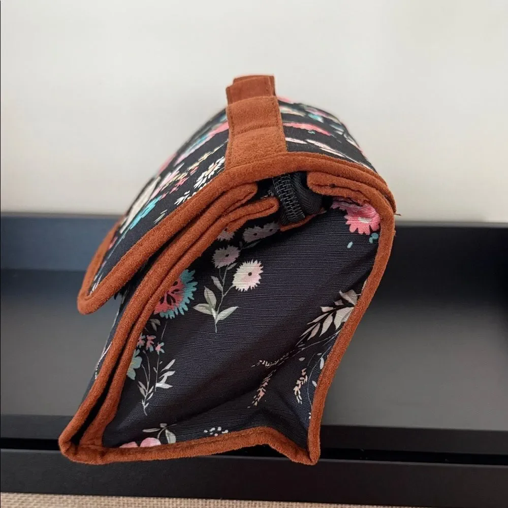 Primrose Hill London Floral Women's Cosmetic or Toiletry Bag - Black Floral